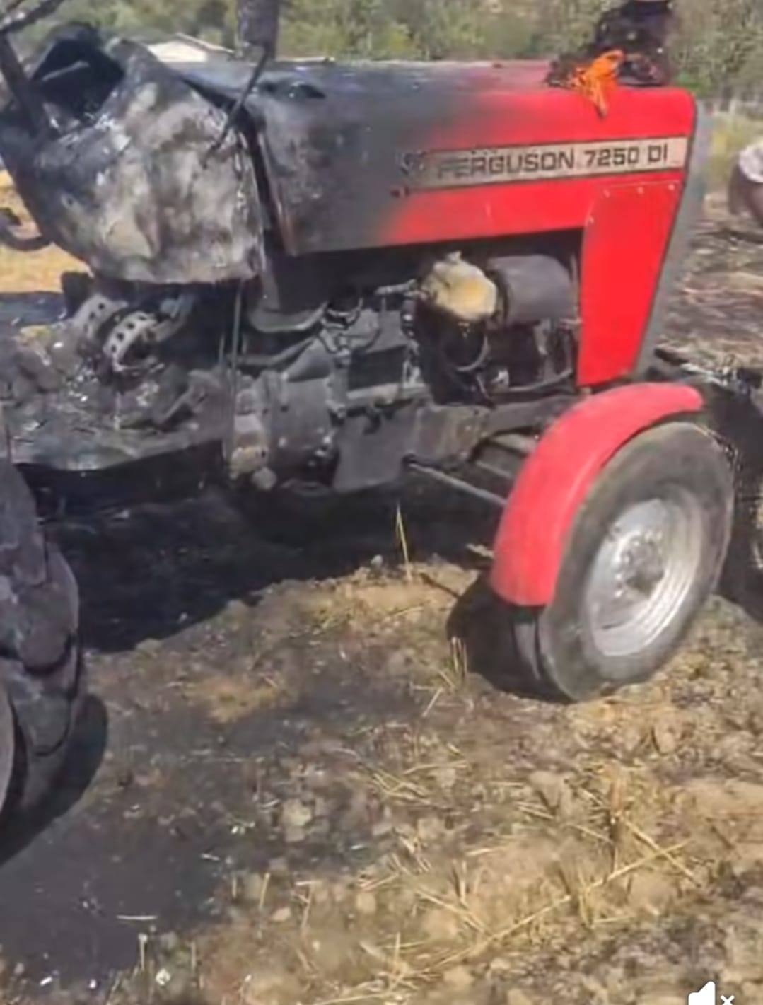 Fire broke out during threshing, burning tractor and 18 quintals of wheat