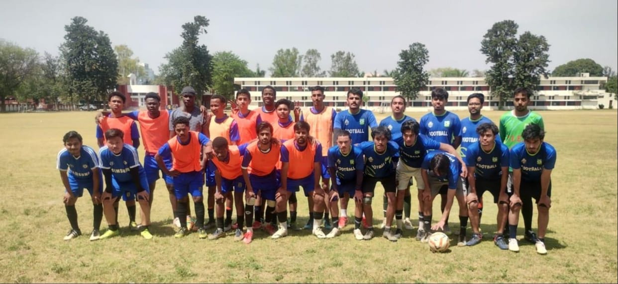 IIHS Kurukshetra University team secured third position in the football league.