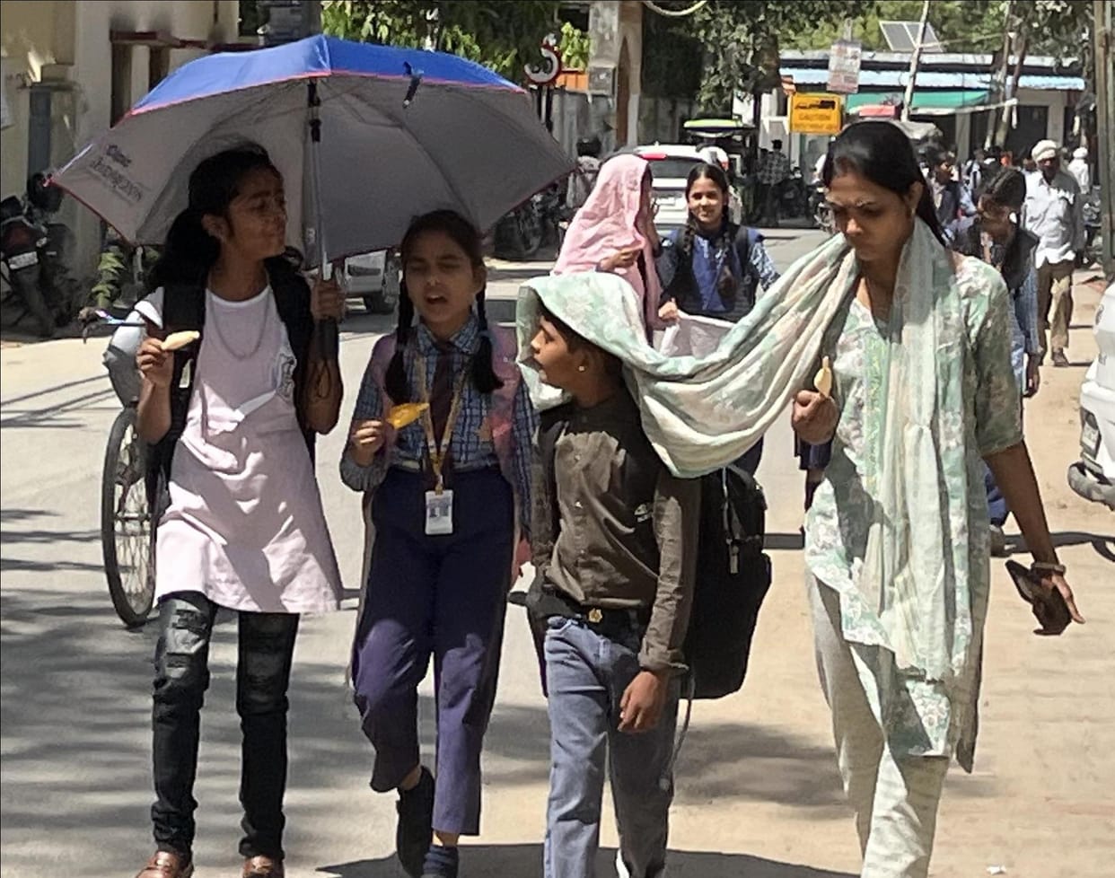 Increase in maximum temperature by four degrees and minimum by five degrees Celsius in a week.