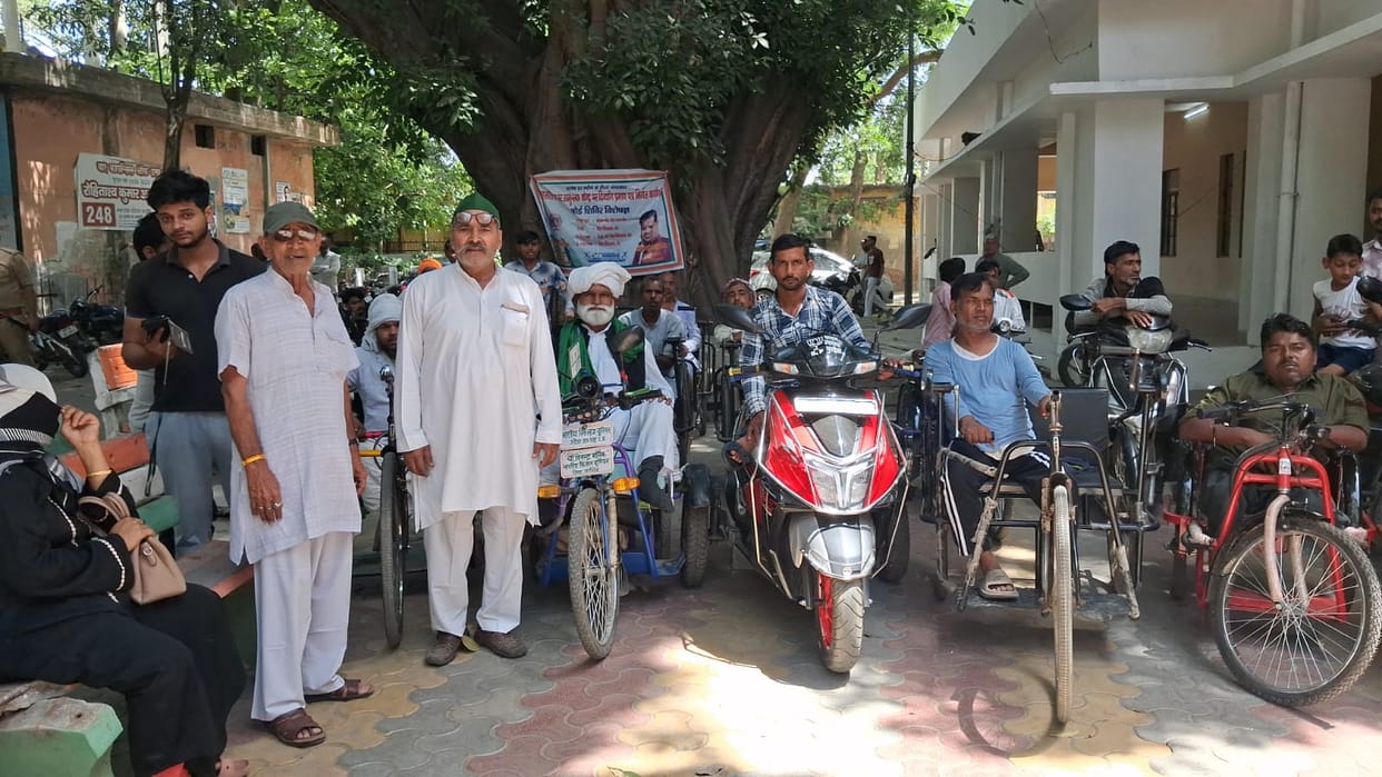 Disabled people protest in Tehsil, questions raised on certificate process