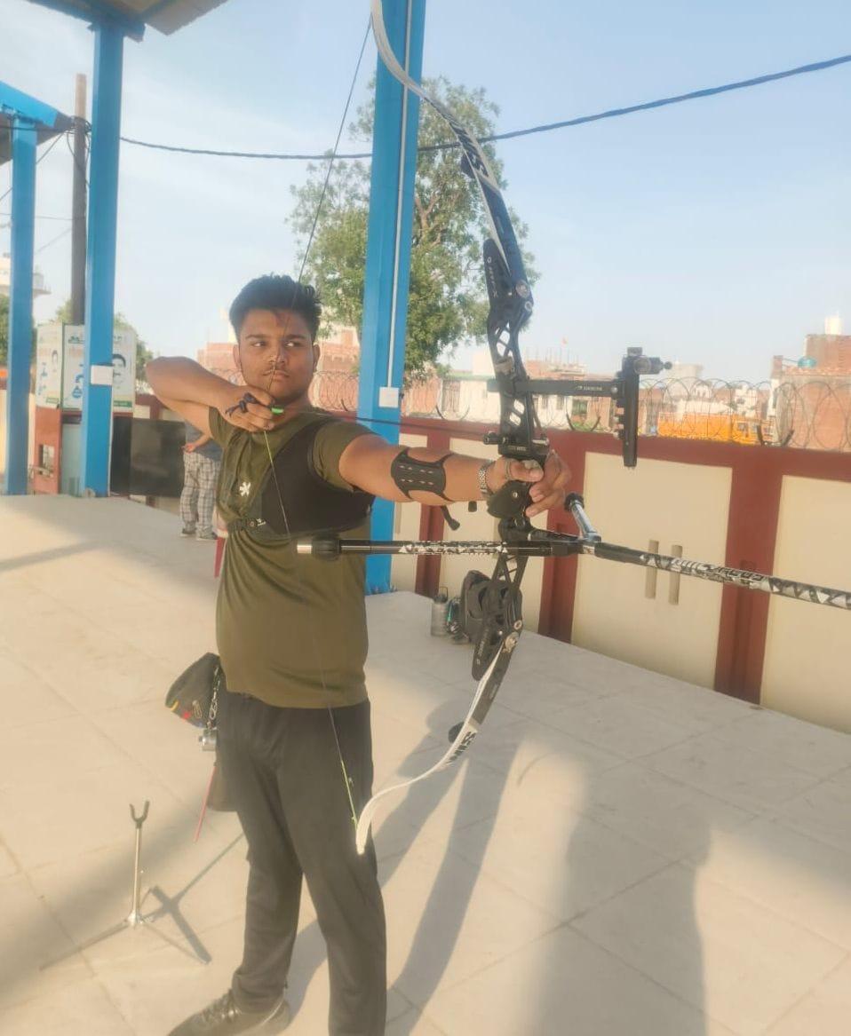 Archers hitting targets at the archery court, marching towards their dreams