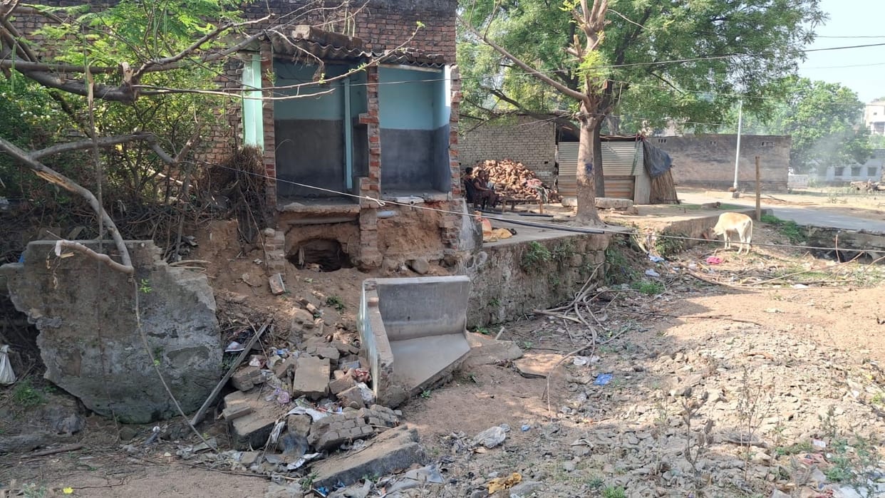 Main Drain in Subhash Nagar Narrows; Risk of Erosion Due to Lack of Cleaning