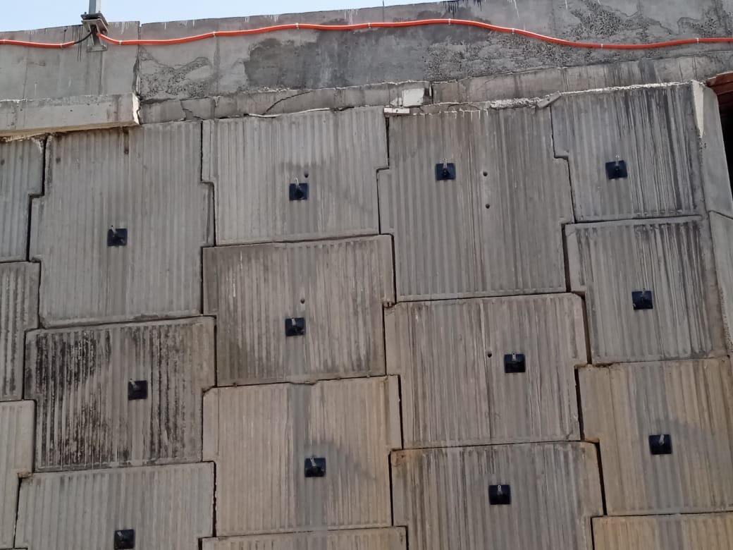 Doon Expressway Wall Tilts; Structure Propped Up Using Anchor Plates