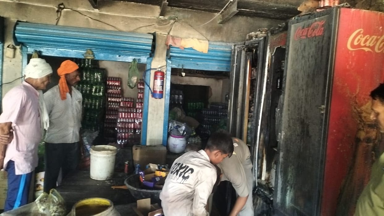 A short circuit caused a fire in a hotel, burning goods worth lakhs to ashes.