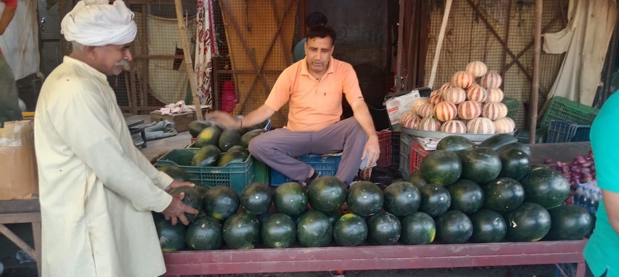 50 to 60 quintals of watermelon are being supplied daily in the vegetable market.