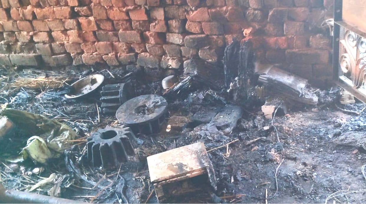 Goods including cash were burnt in the fire