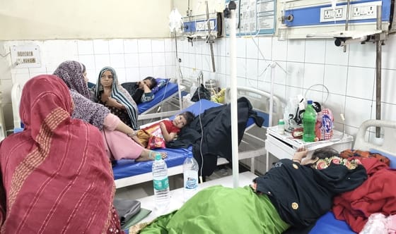 People are suffering from dehydration due to diarrhea.