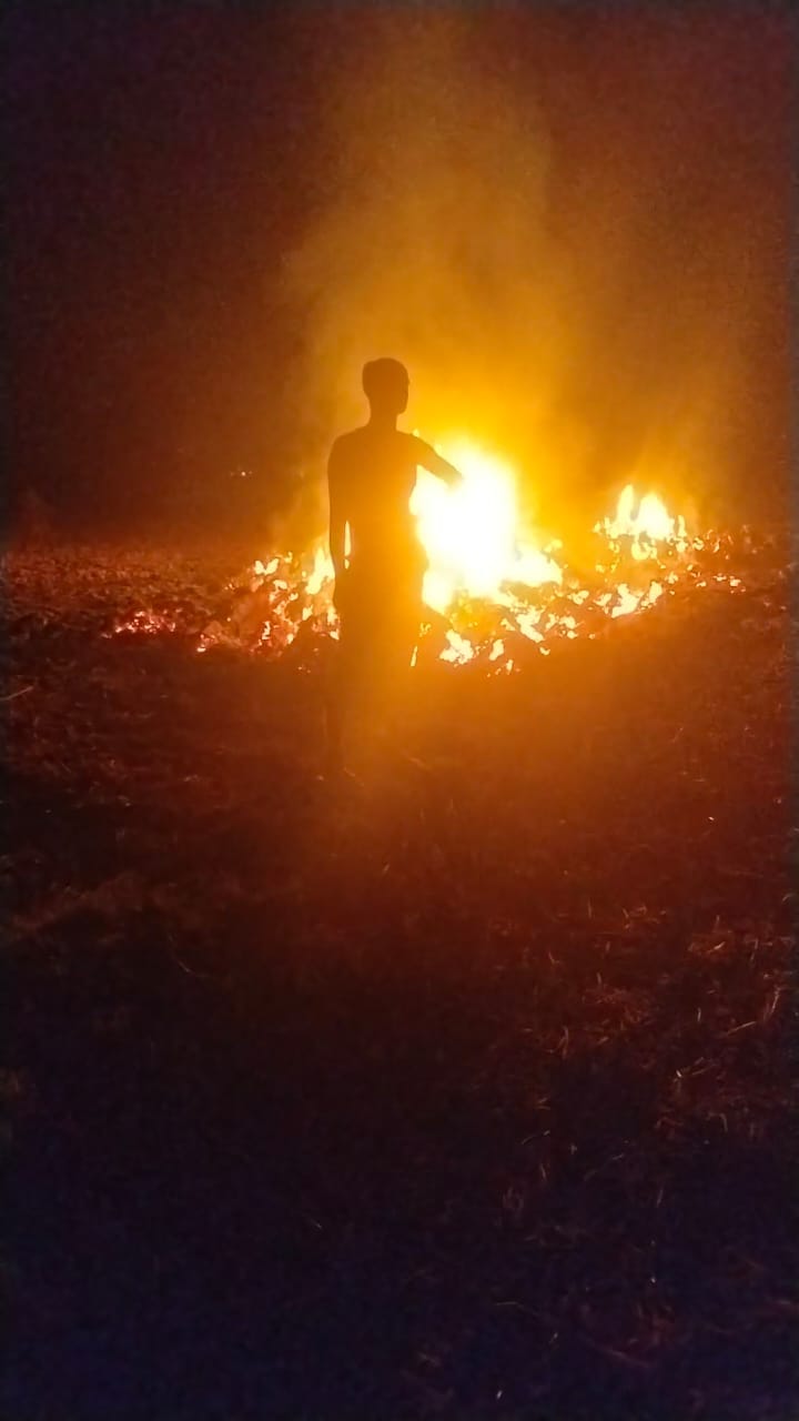 350 sacks of wheat belonging to a farmer burnt to ashes