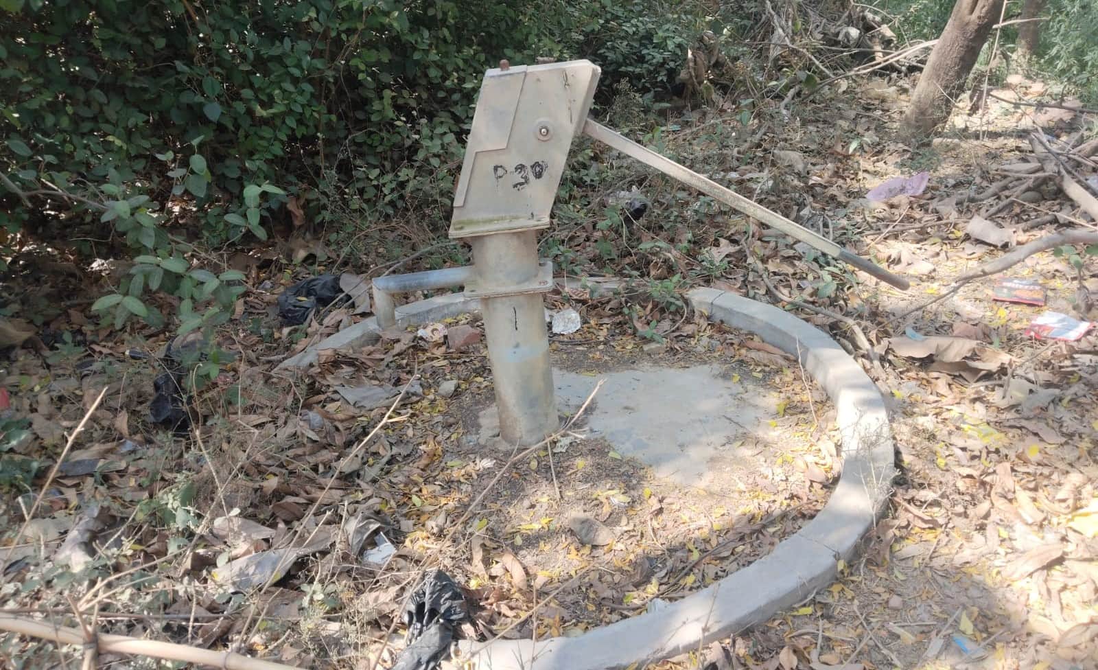 फोटो-30-बलरामपुर के ग्राम मुबारकपुर में खराब पड़ा हैंडपंप ।-संवाद