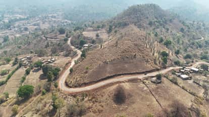 Road made by cutting mountains in Kabirdham made travel easier