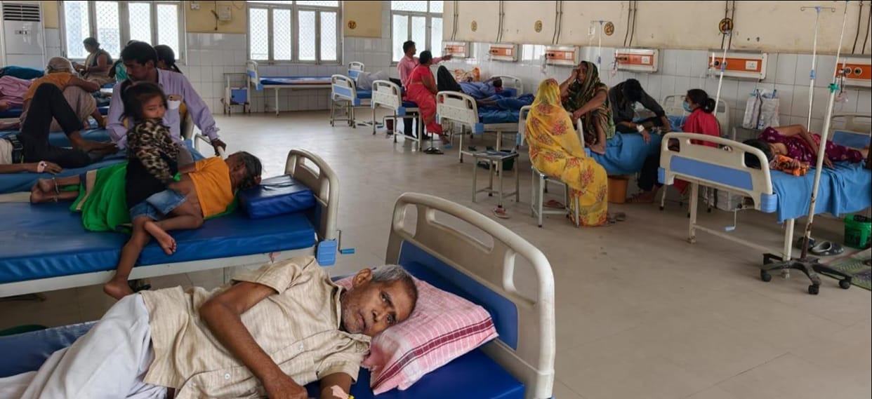 The intense sun and heatwave worsened health, with 116 patients admitted to 40 beds in 24 hours.