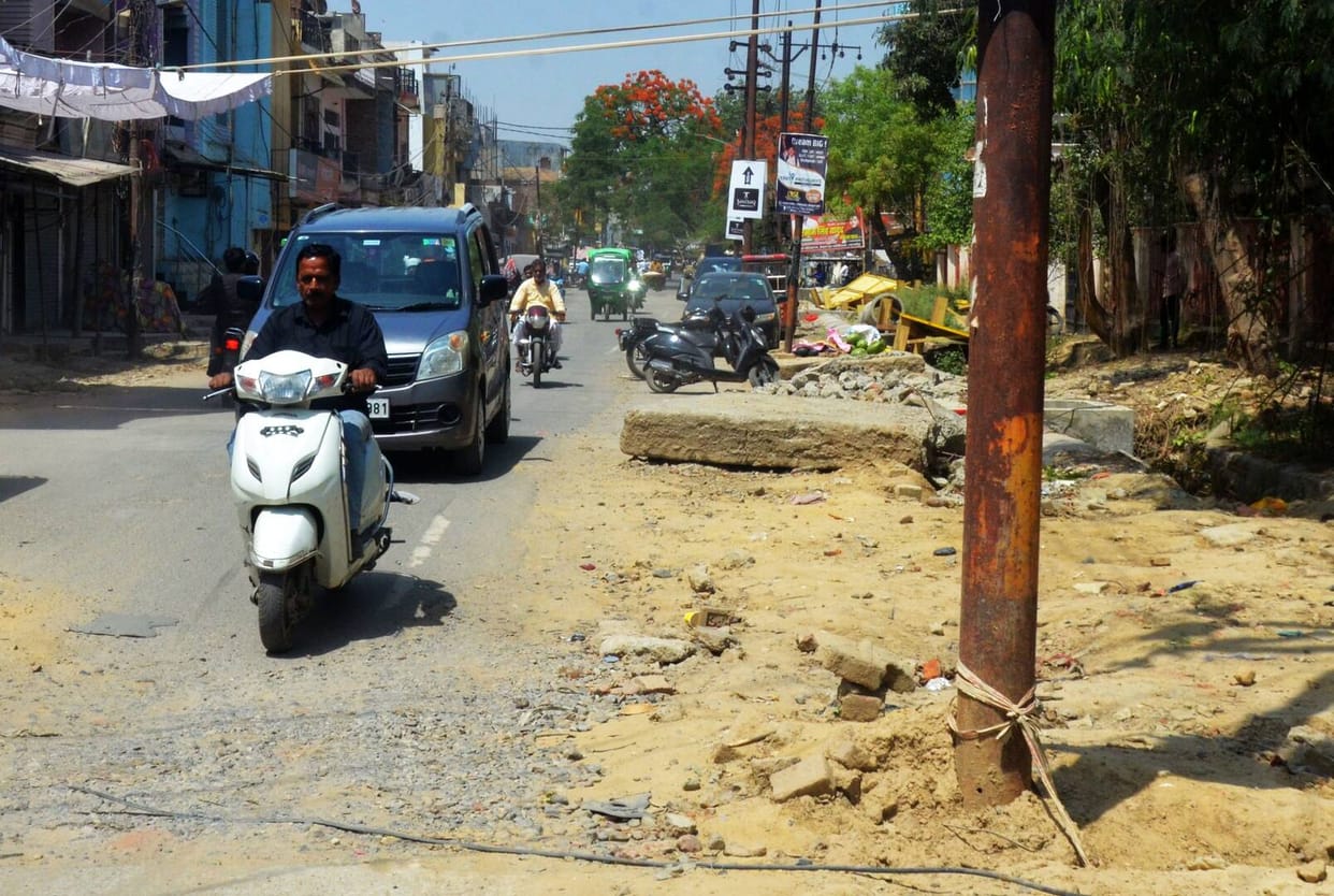 Electricity poles and transformers are hindering development work.