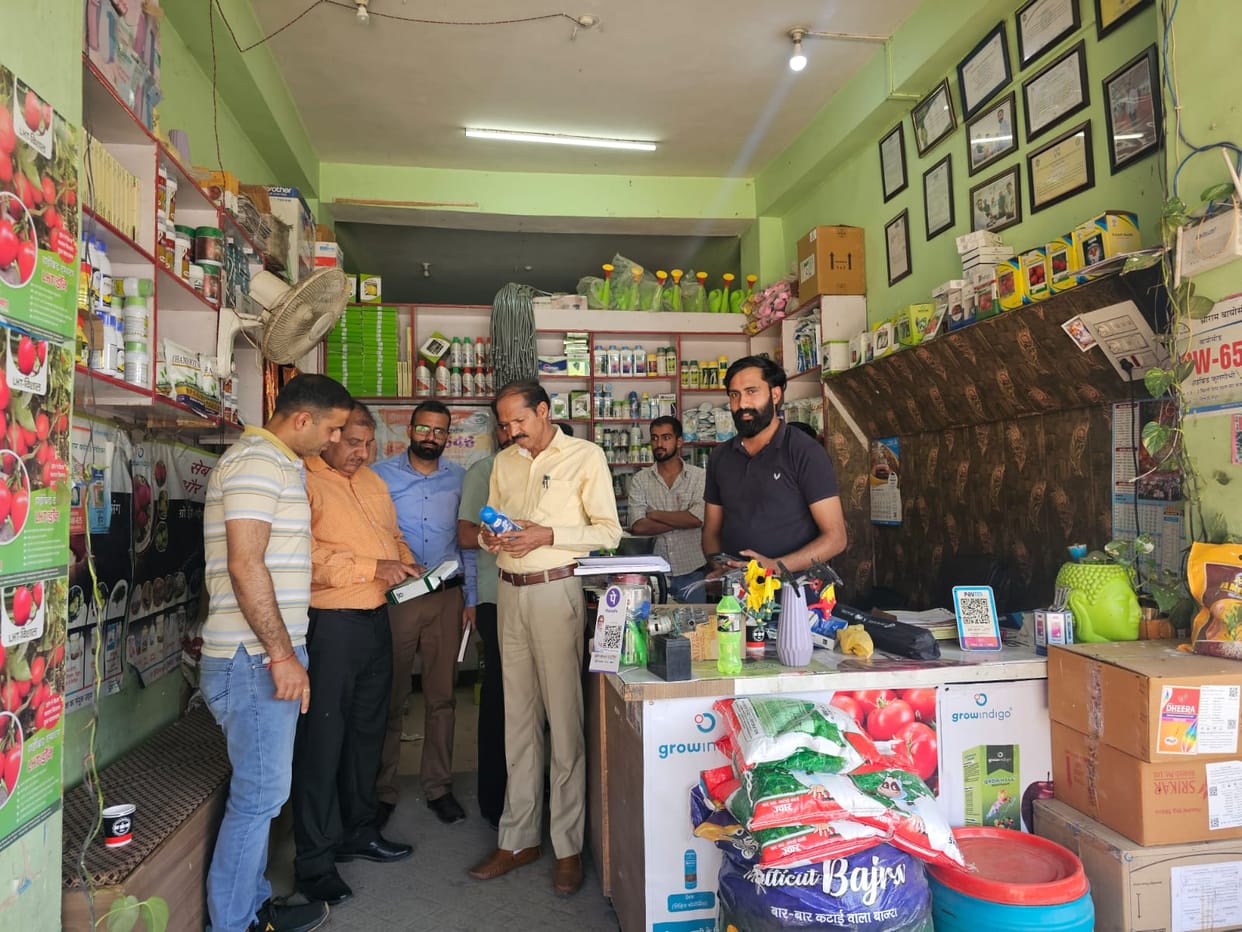 Agriculture department officials inspected seed and fertilizer shops.