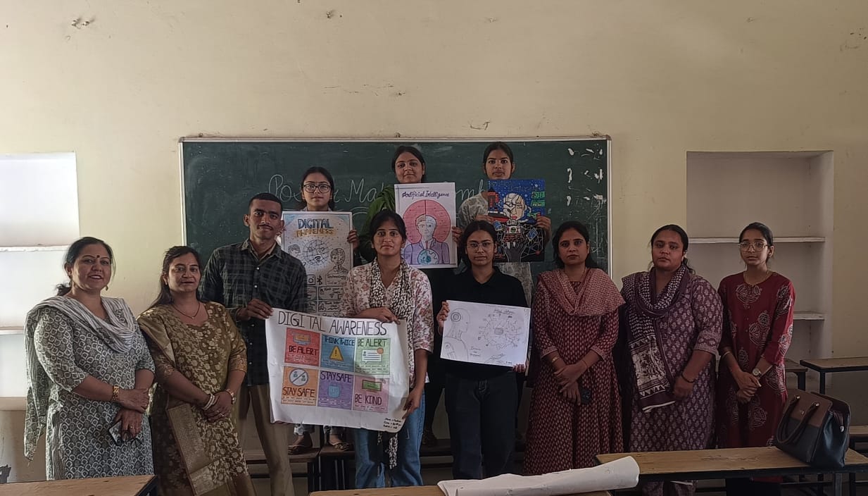 Student Muskan got first place in poster making competition