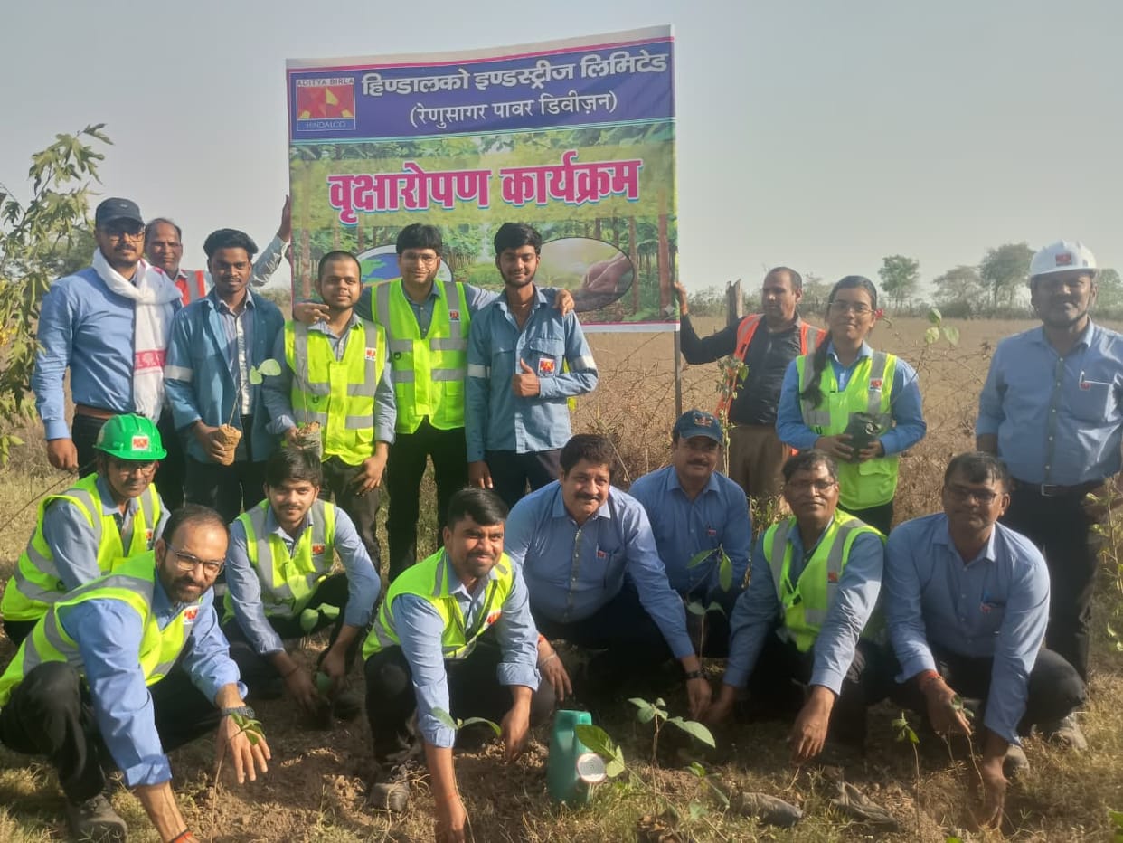 Tree plantation was carried out at Hindalco Renusagar on World Earth Day.
