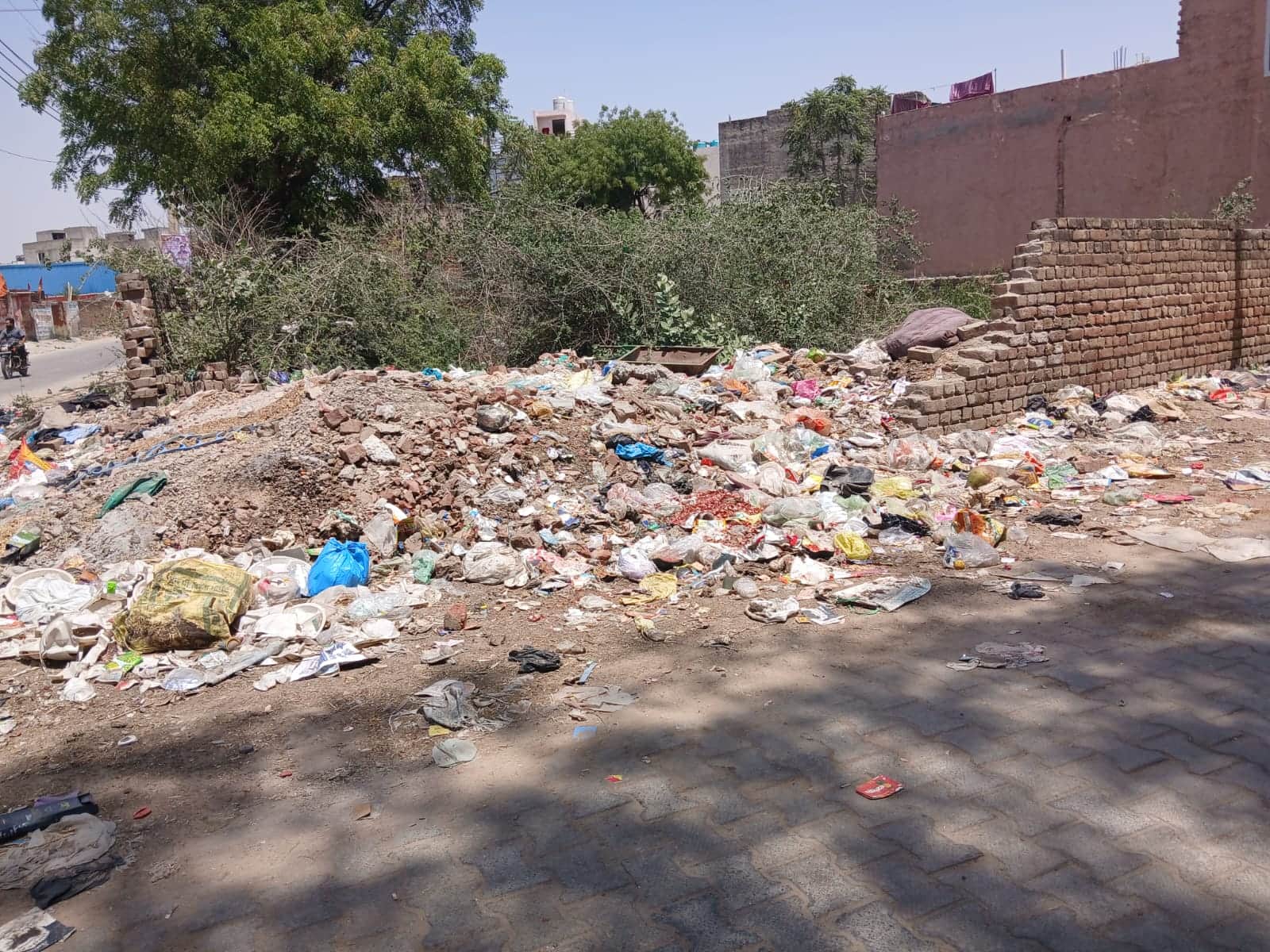 वार्ड में लगा कूड़े का ढ़ेर। संवाद