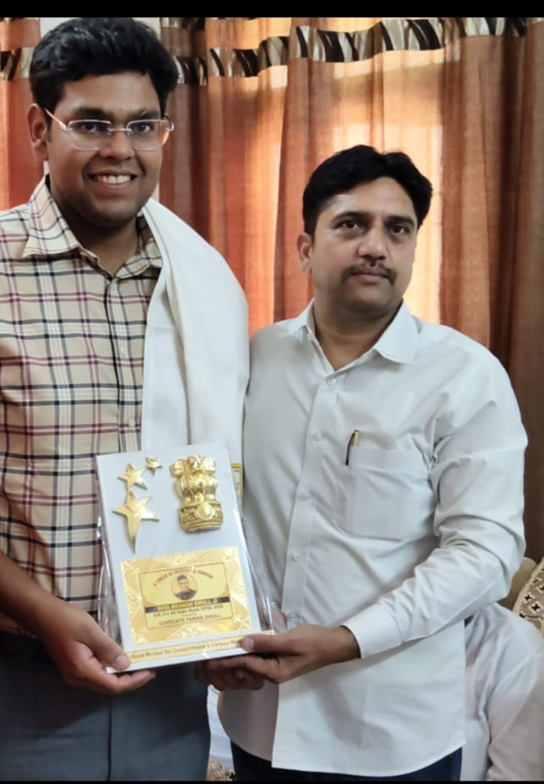 Ekansh Dhull, successful in UPSC, honoured