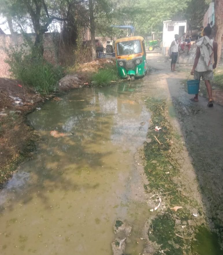 Demand for construction of dilapidated road in Labhed village
