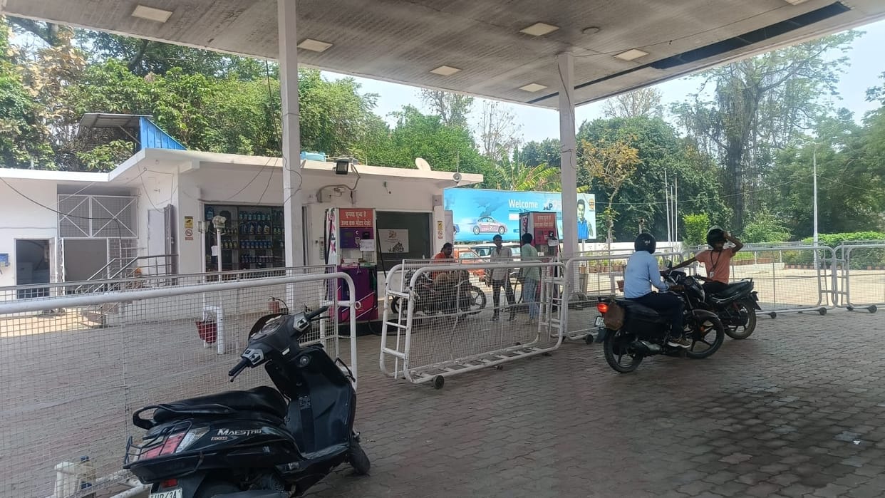 Petrol pumps were deserted, with queues stretching 500 metres
