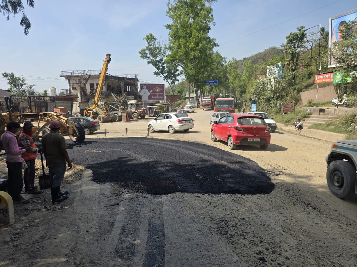 Relief begins amid four-lane construction controversy, tarring work begins in Nauni