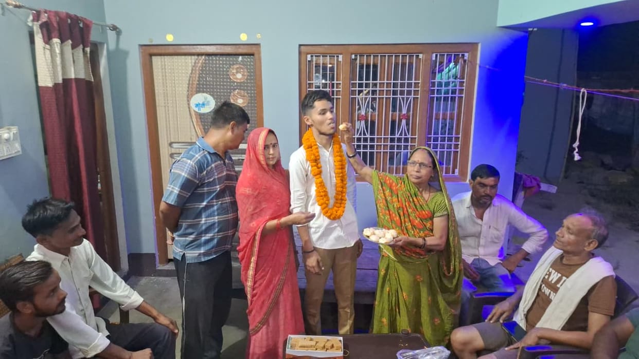 Rajveer topped the district and secured the sixth position in the state