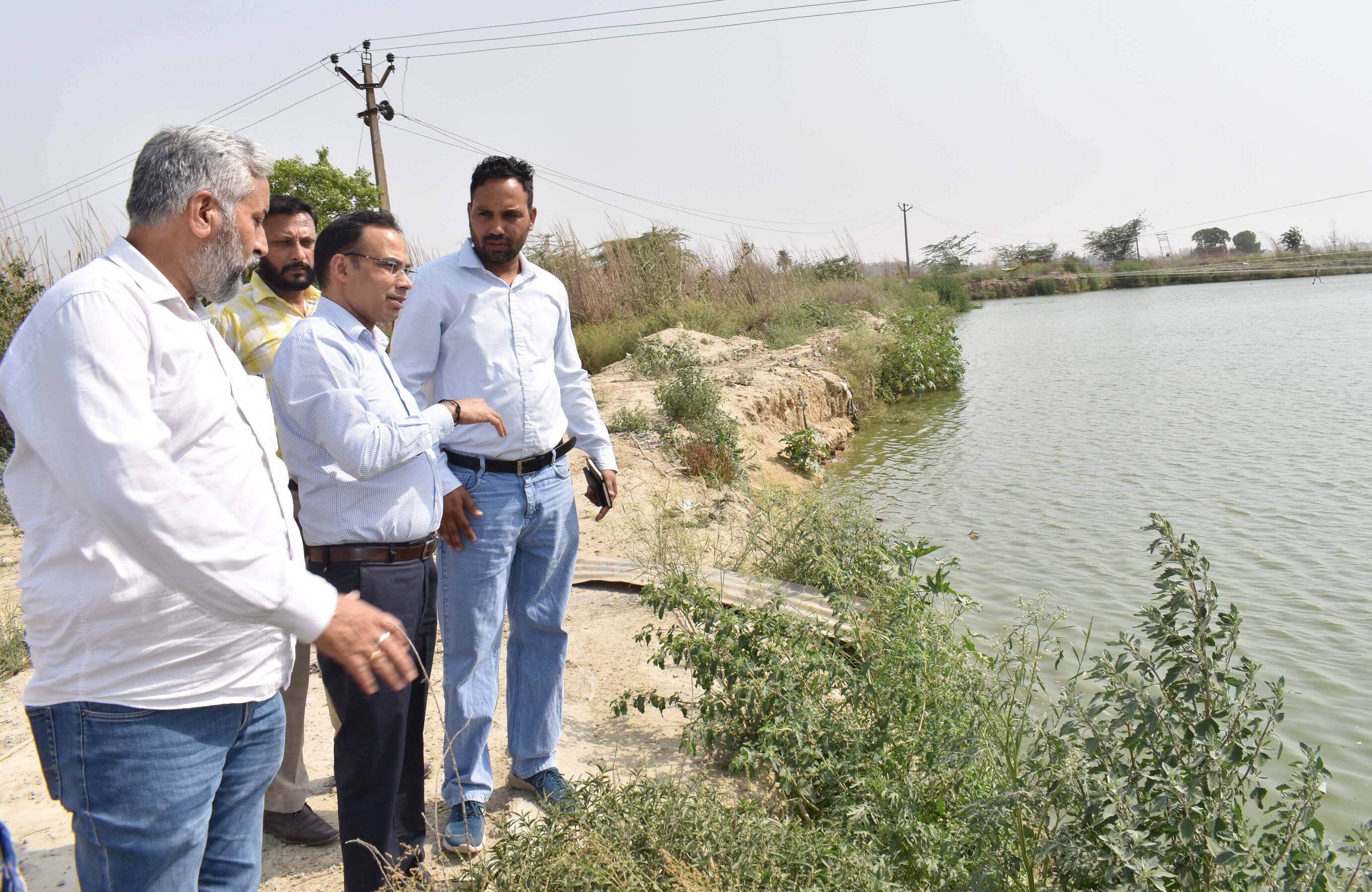 सरकारी भूमि का निरीक्षण करते  संयुक्त आयुक्त दलजीत सिंह । प्रवक्ता