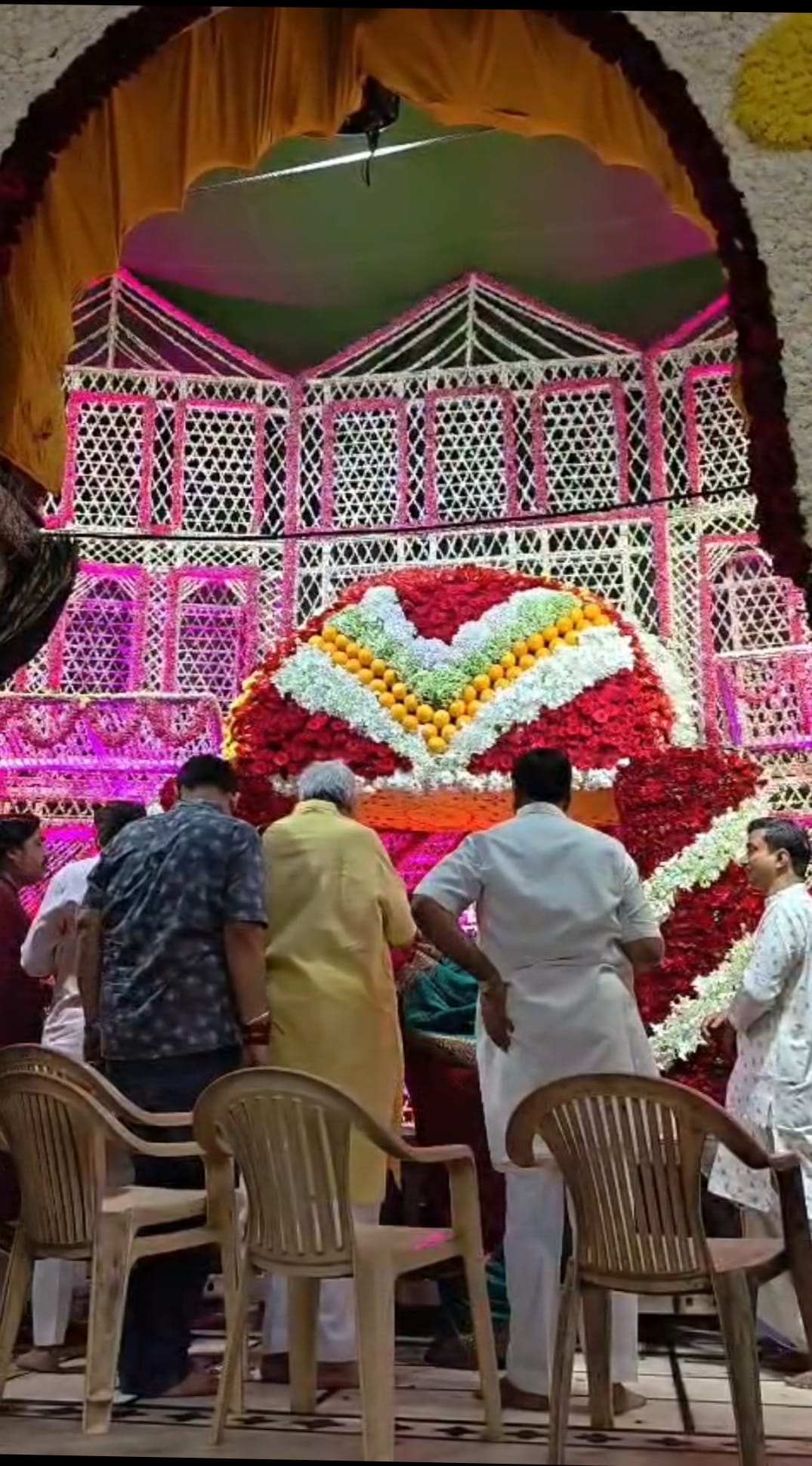 Chairs Placed in the Jagamohan Once Again for VIPs