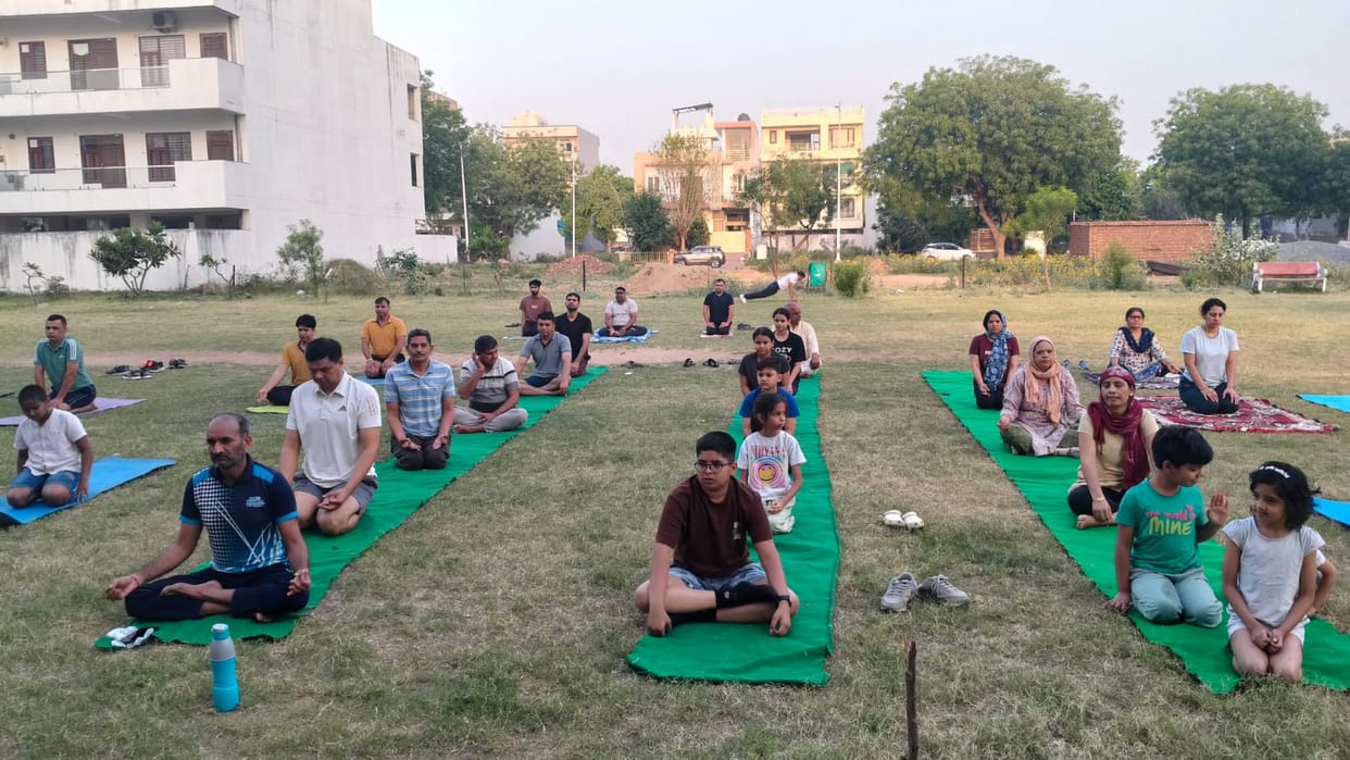 Yoga and jogging exercises were conducted in the camp.