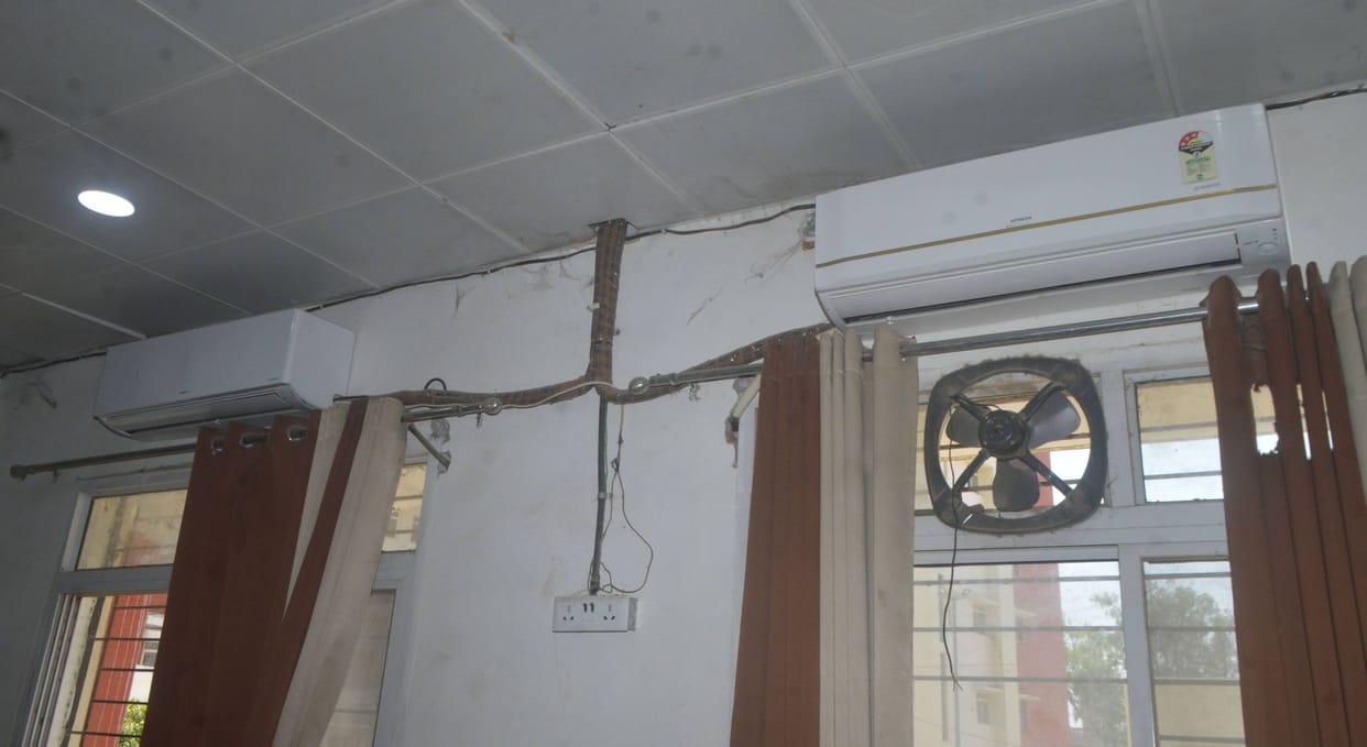 Patients coming for treatment are suffering from heat and humidity, ACs are lying broken in the OPD.