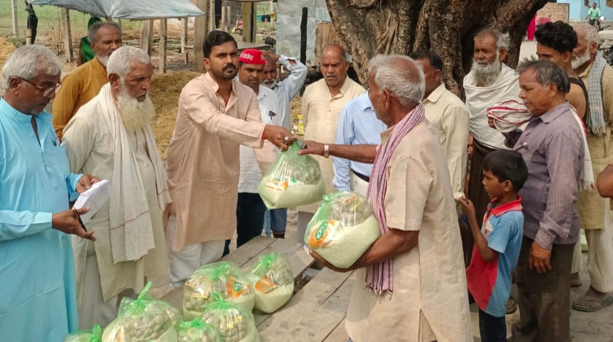 Relief materials distributed among fire victims.
