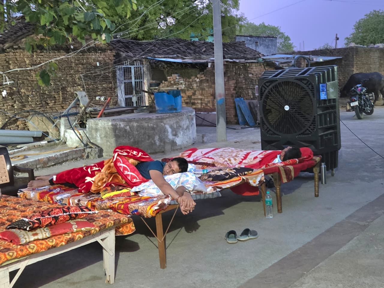 गांव में खुले आसामान के नीचे सोए कलेक्टर