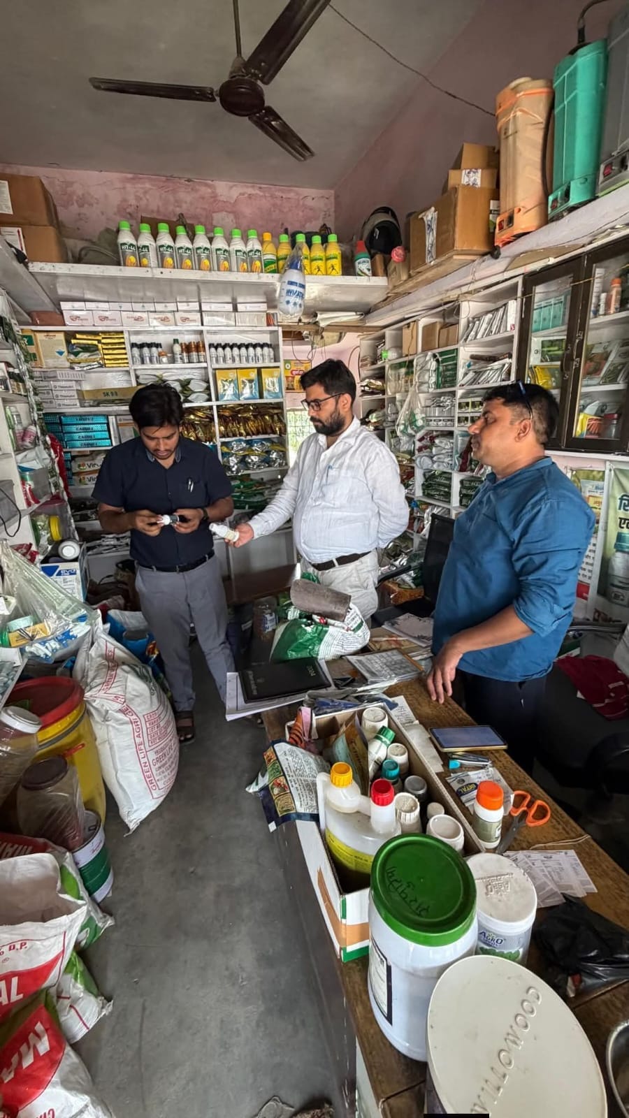 Pesticide shops raided, notice issued to a shopkeeper