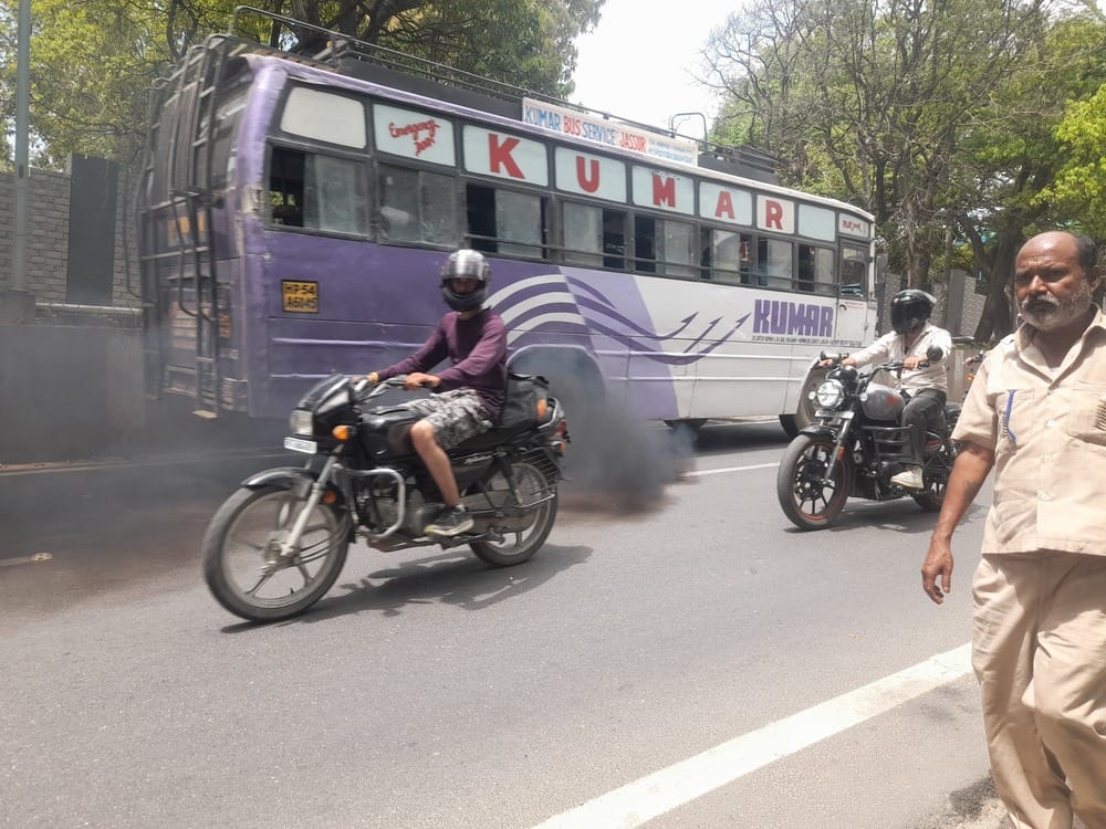 Black smoke from vehicles poisoning the air
