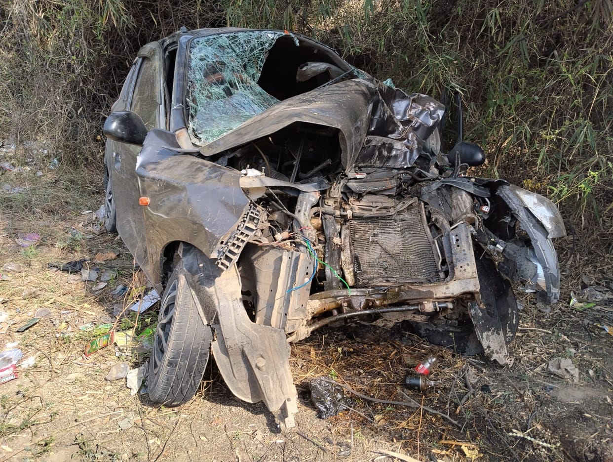 A car collided with a tree at Rehar turn and overturned into a ditch, killing a young man