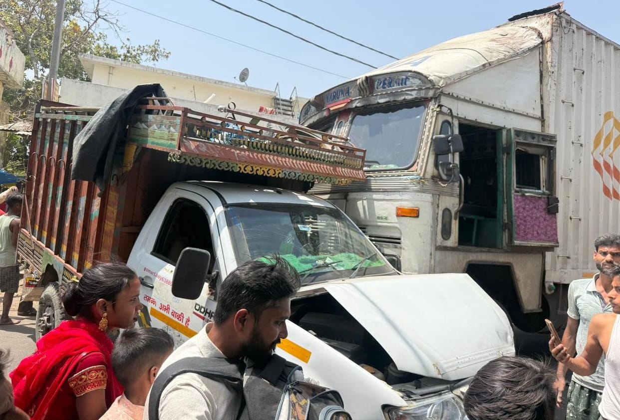 A speeding container wrecks havoc, collides with several vehicles and carts, killing a woman and injuring 12.