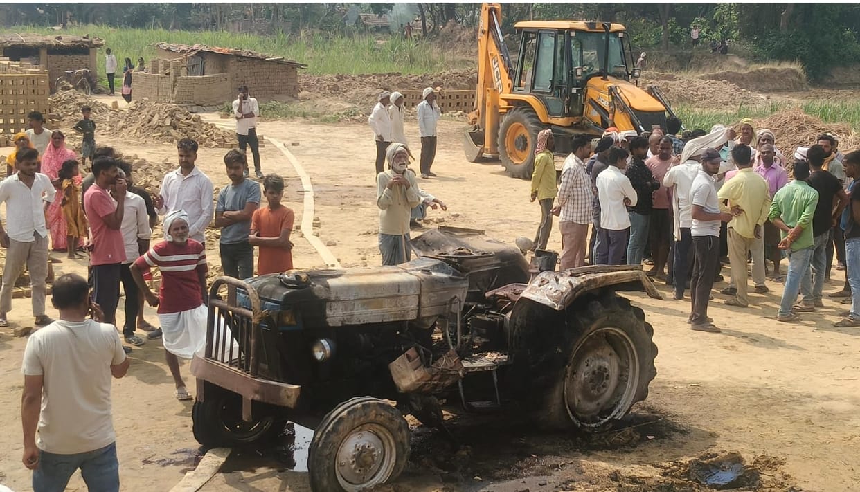 Tractor overturns, catches fire, driver burns alive
