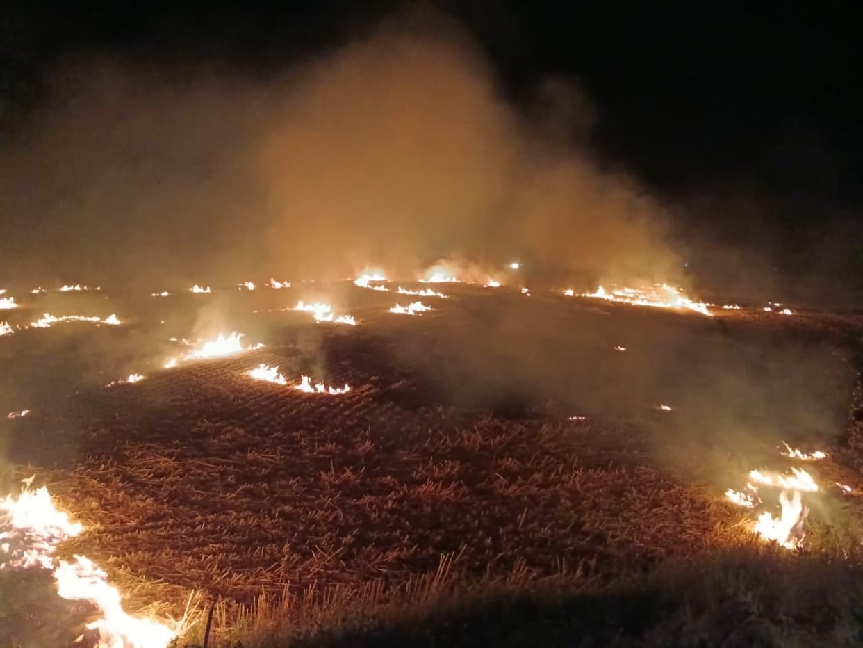 Satellite's eyes are closed, the fire in the fields is not visible