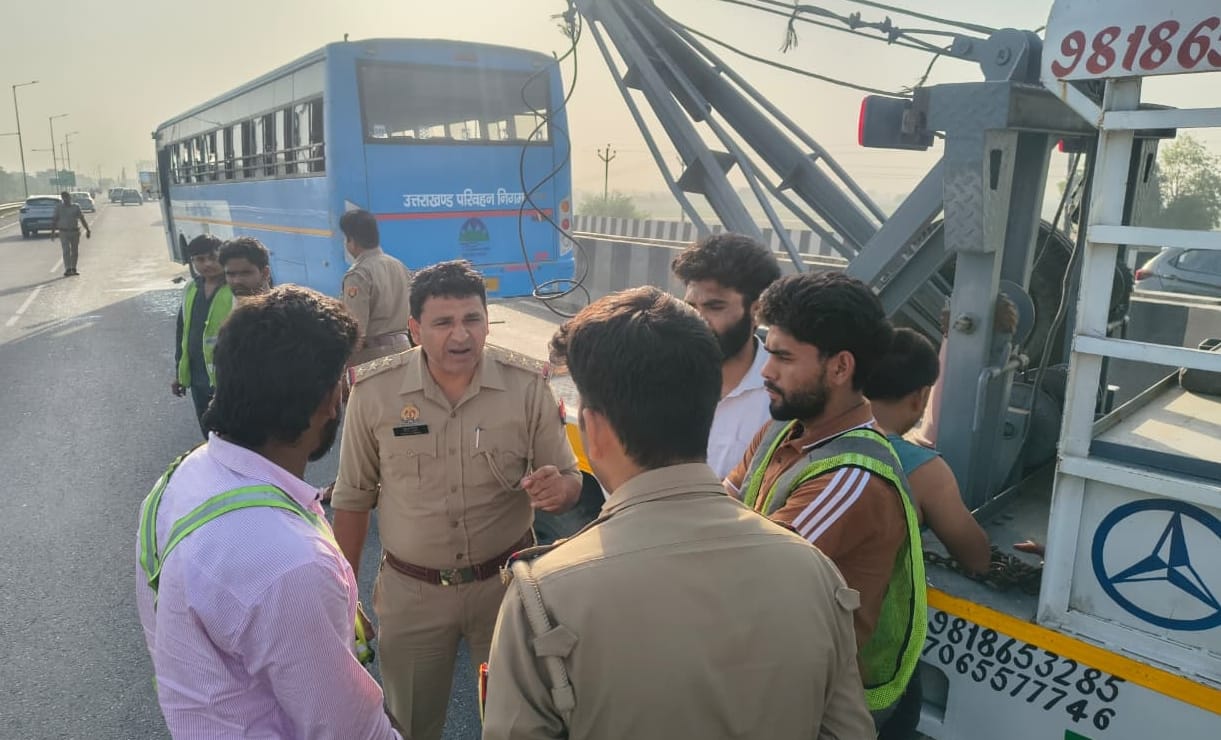 Roadways bus collides with truck, 12 people injured
