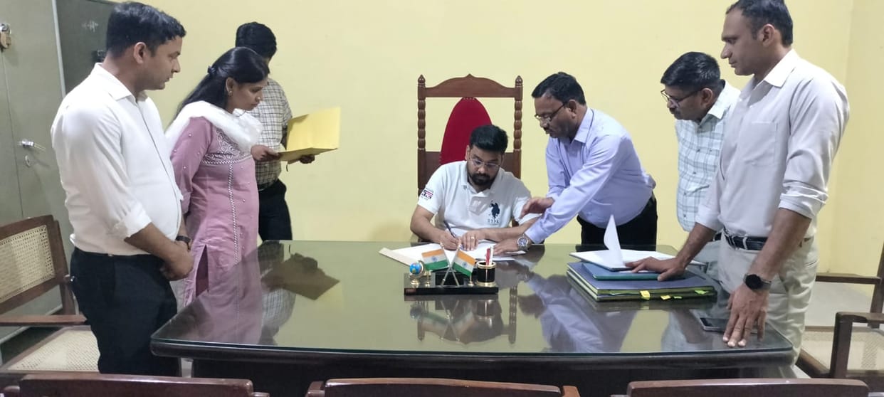 The new District Magistrate took charge late at night.
