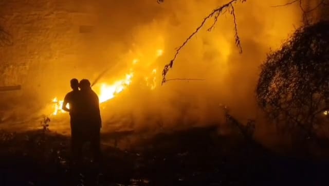 A massive fire broke out in the garbage dump at Bakshi Ground late last night.