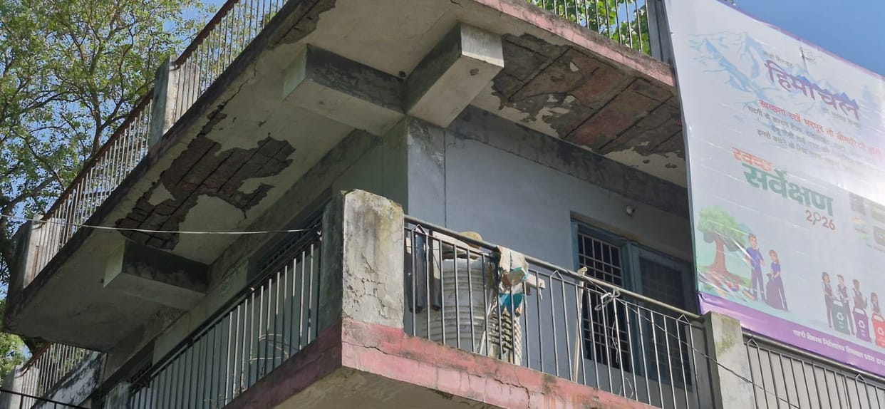 Bhota's building worth Rs 35 lakhs has fallen into disrepair in 14 years, raising questions about its maintenance.
