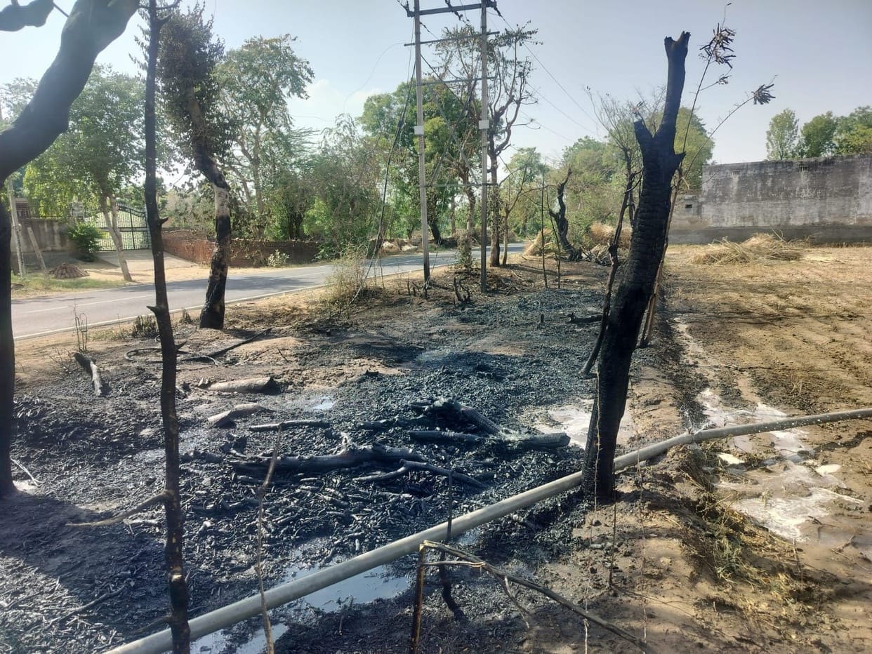 Fire Caused by Short Circuit; Fuel Reduced to Ashes