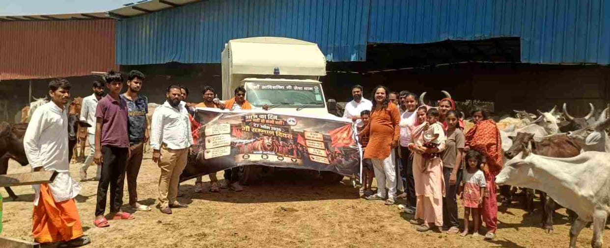 Undertook a foot march demanding an end to cow slaughter.