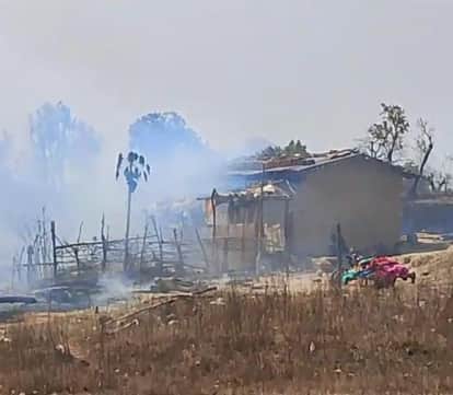 Spark from Funeral Pyre Burns Down Village House and Three Escape to Save Lives