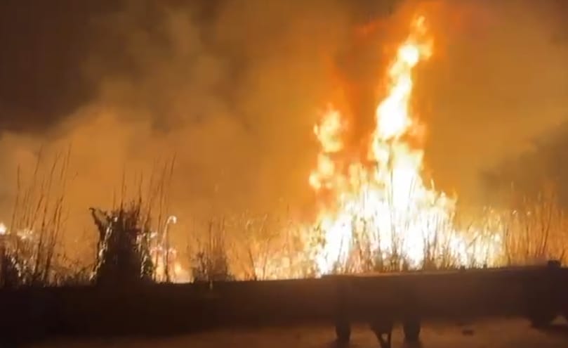 The scorching heat plagued the day, while an evening storm fanned the flames in the stubble fields.