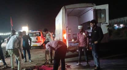 road Accident in Mirzapur Couple and Daughter Thrown Air After Colliding JCB Left Covered in Blood Upon Impact