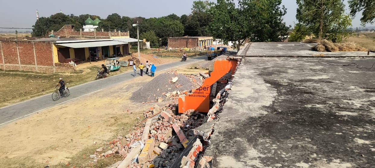 Bulldozers were used on four houses built by encroaching