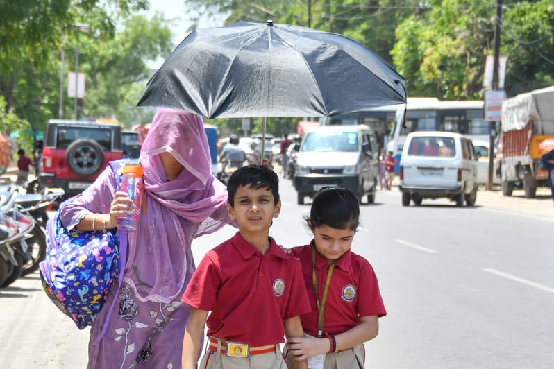 A scorching day brought relief by strong winds at night.