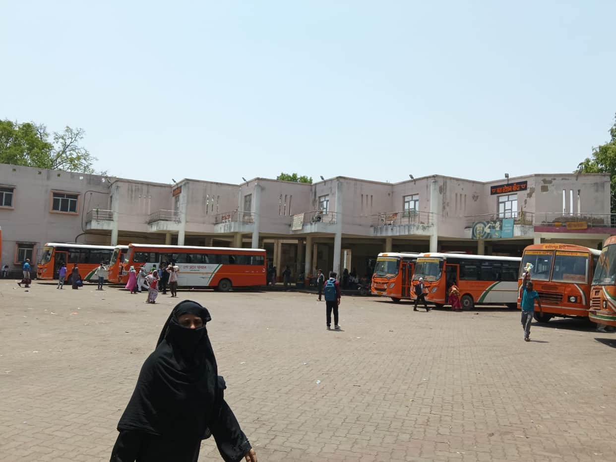 Bus stands are deserted, passengers are not venturing out in the heat.