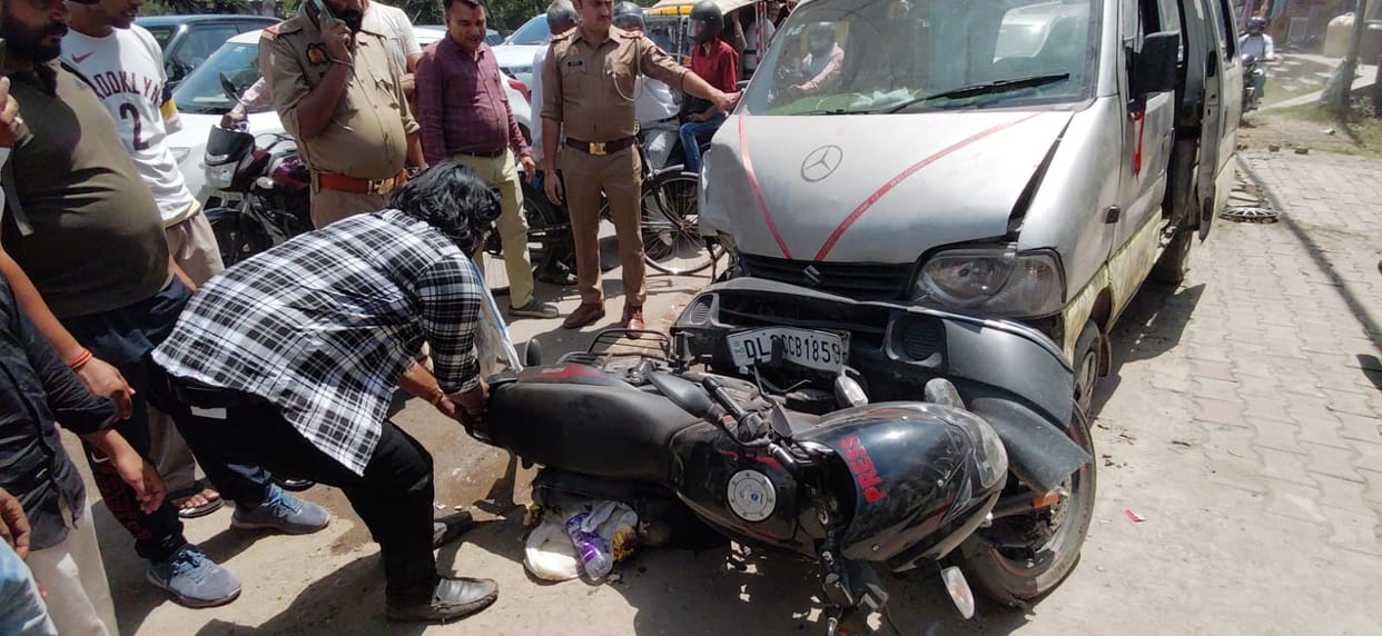 Out-of-control truck crashes into Councilor's parked car and a pedestrian.